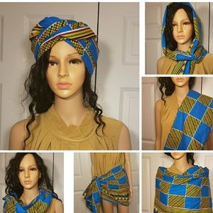🔥🎉NEW🔥XL African Print Ankara Scarf 100% Cotton
